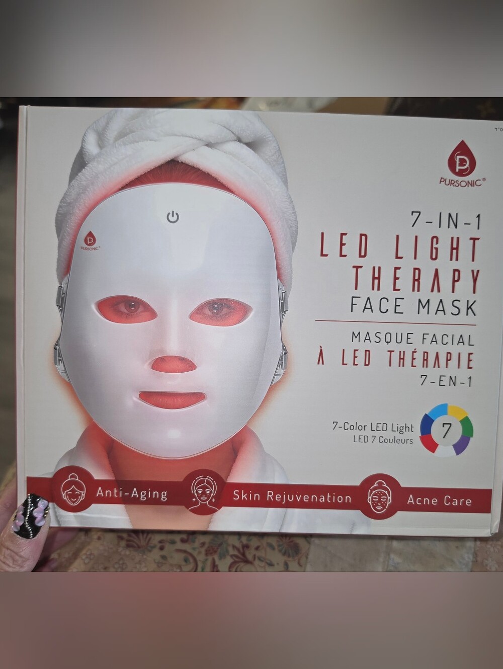 NIB Pursonic 7-in-1 LED Light Therapy Face Mask